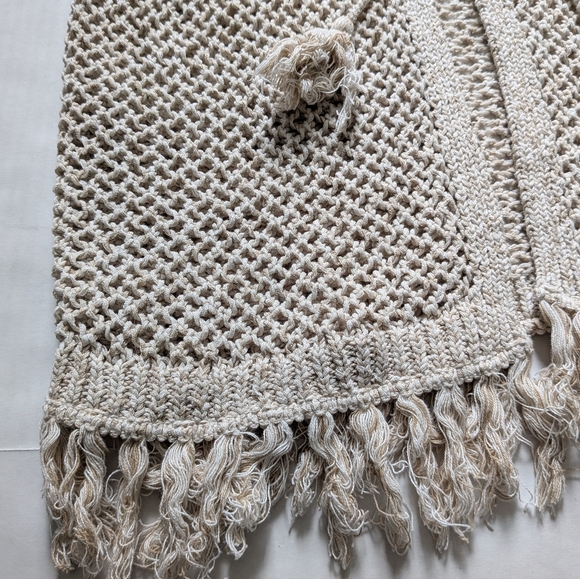 J-jill Natural Cream Crochet Hooded Cardigan Sweater - Picture 15 of 15